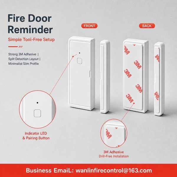 Wanlin Fire Door Fulfillment Center Real Product Photo Fire Door Fulfillment Center China Manufacturer, 4G Wireless Fire Door Alarm, OEM/ODM Global Shipping to Kuwait