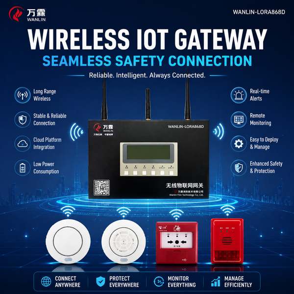 Fabrique de systèmes d' alarme d' incendie IoT Chine Singapour Export d' équipements d' incidents d' incidence de incendie conformes à la norme NFPA72-Centre de produits-Wanlin Équipement Incendie-Détecteurs de fumée et de monoxyde de carbone