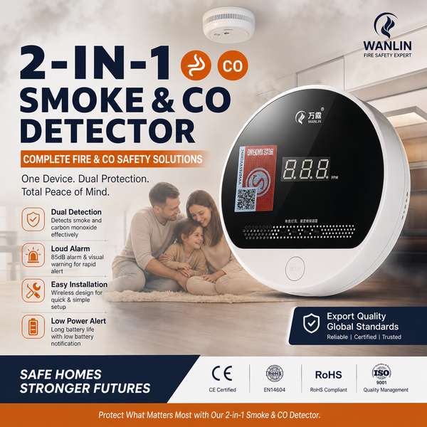 Hardwired Combination Smoke and CO Alarm - Wanlin 2-in-1 Smoke and CO Alarm Product Best Hardwired Combination Smoke and CO Alarm Manufacturer | USA Export - CE/FCC/RoHS Wanlin
