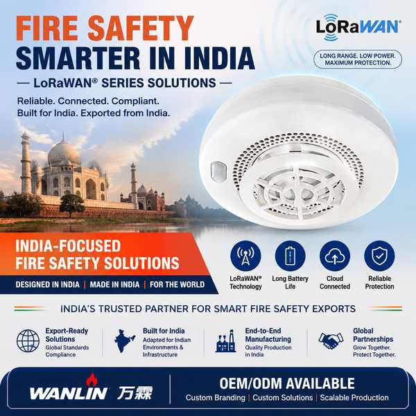 Best LoRaWAN A1R Heat Detector Manufacturer | Delhi India Export - EN54 Certified Wanlin