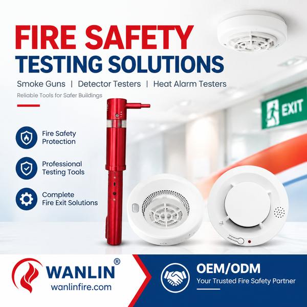 Smoke detector tester exporter for Colombia Buyers: Fire Detector Tester Export by Wanlin China Fact-Centre de produits-Wanlin Équipement Incendie-Détecteurs de fumée et de monoxyde de carbone