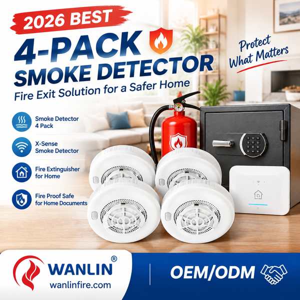 Long-life Smoke Detector 4-pack retail carton for Philadelphia, United States