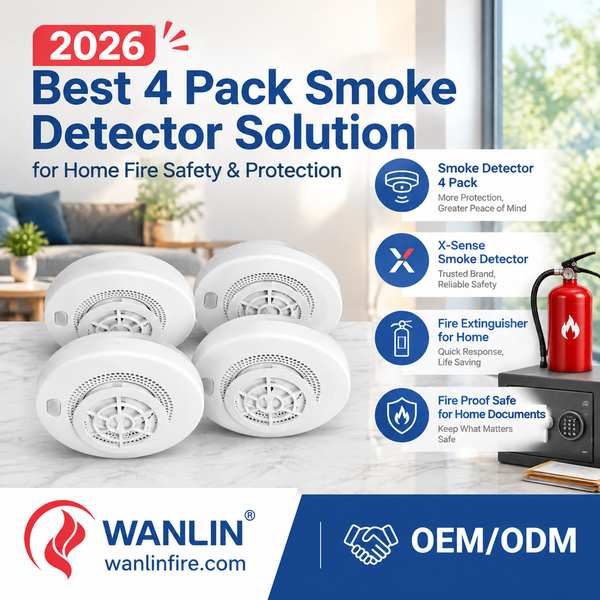 Photoelectric smoke detector 4 pack for Japan Buyers: Smoke Detector 4-Pack and Consumer Fire Safety-Centre de produits-Wanlin Équipement Incendie-Détecteurs de fumée et de monoxyde de carbone