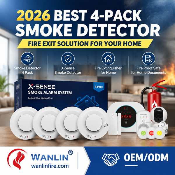 Meilleur four-pack de détecteur de fumée radio connecté fabricant de Madrid, Espagne - CE RoHS Wanlin