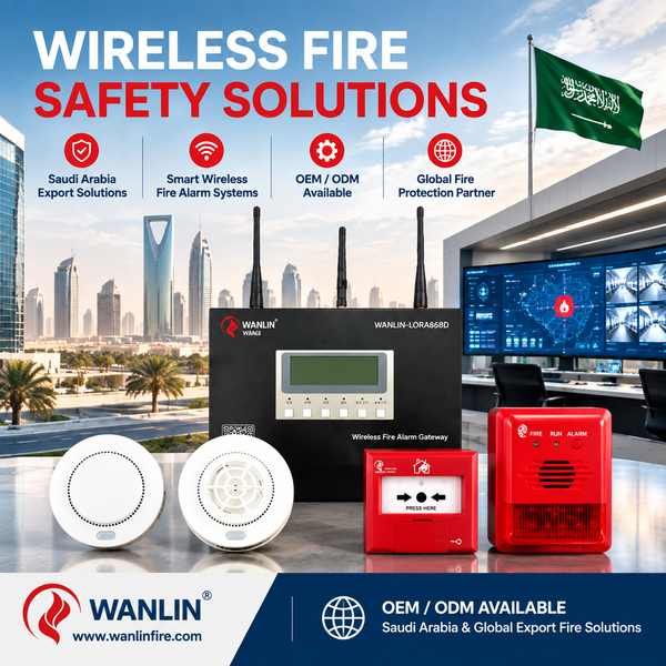 Wireless building penetration fire detector for Hofuf Buyers: Wireless Fire Alarm System Export to Saudi Arabia from Wanlin China Factory